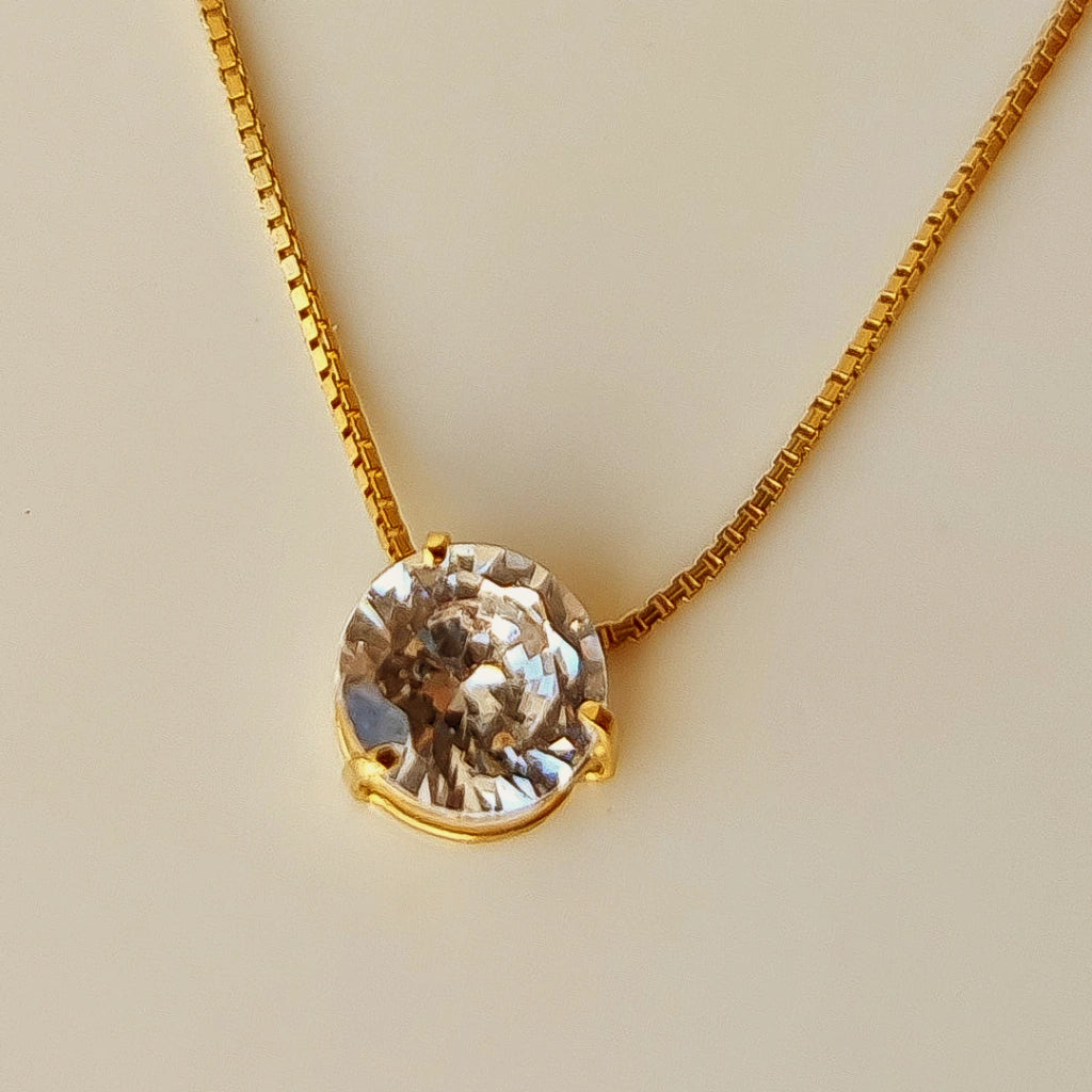Pingente Círculo Brilhante em Ouro 18K