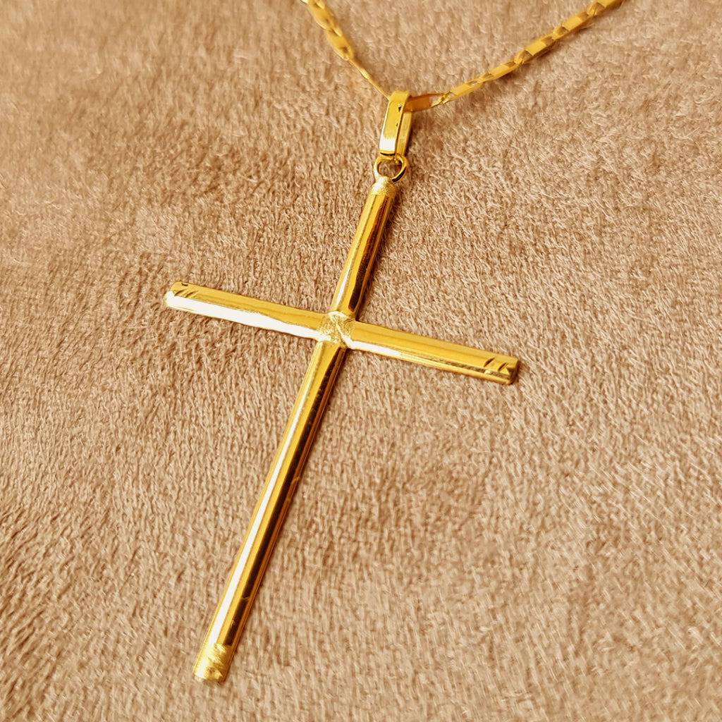 Pingente Cruz Longa em Ouro 18K