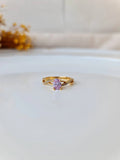Solitário Violeta em Ouro 18k