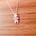 Corrente Menina na prata com pedra rosa zirconia
