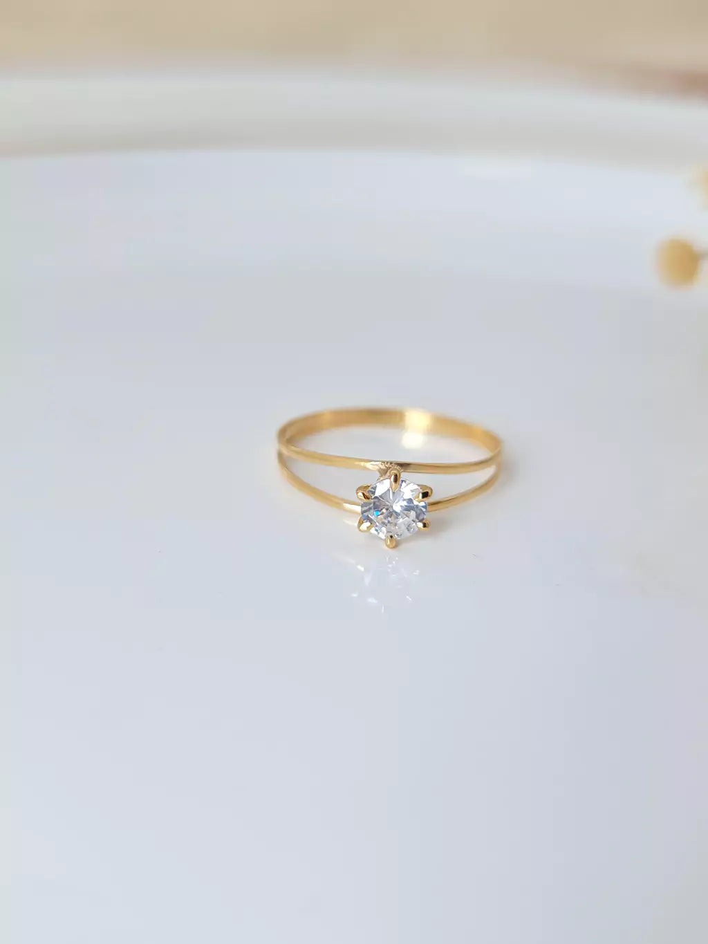 Solitário Tulipa em Ouro 18k