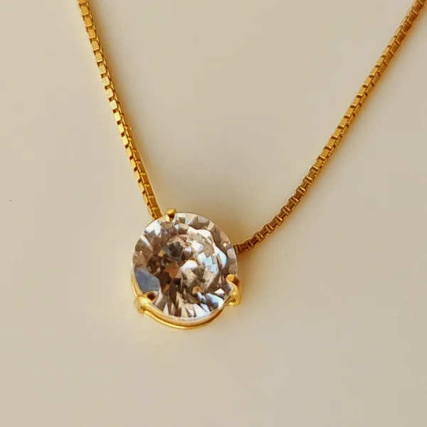 Pingente Círculo Brilhante em Ouro 18K