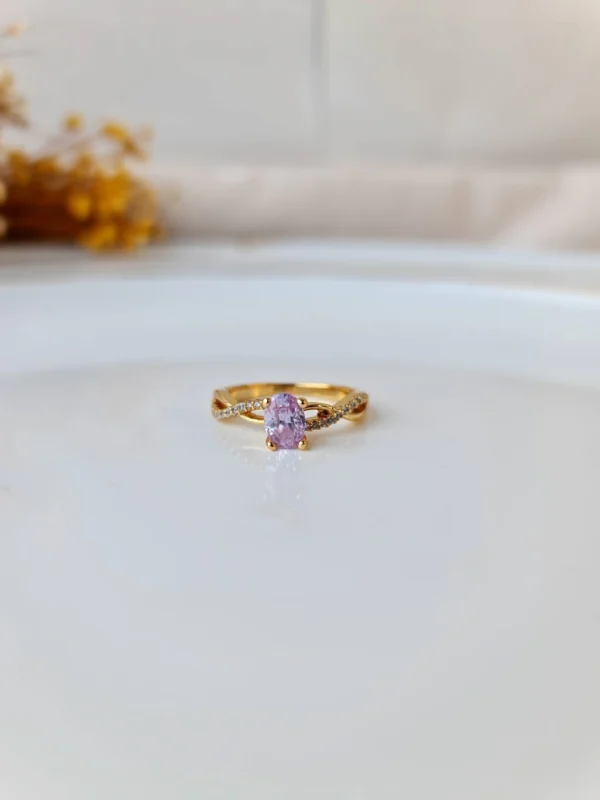Solitário Violeta em Ouro 18k