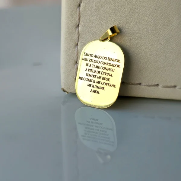 Pingente santo anjo em ouro 18k