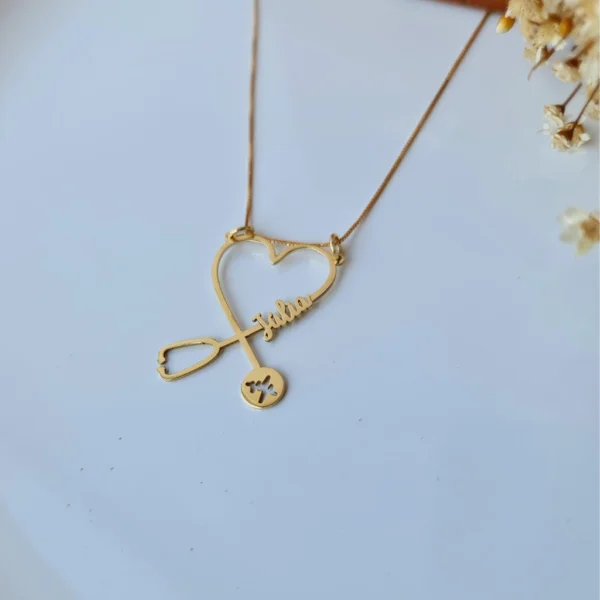 Pingente com nome para curso de Medicina em ouro 18k