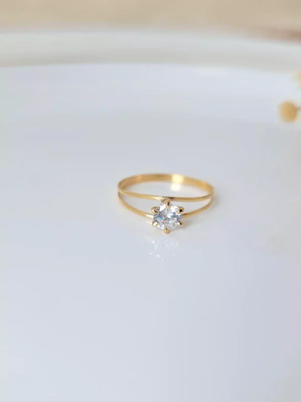 Solitário Tulipa em Ouro 18k